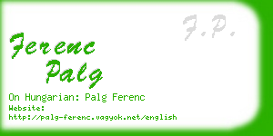 ferenc palg business card